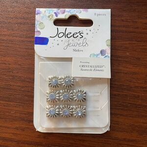 Jolees Jewels Sliders Flower Sapphire Swarovski Elements 8 Pc Craft Embellish